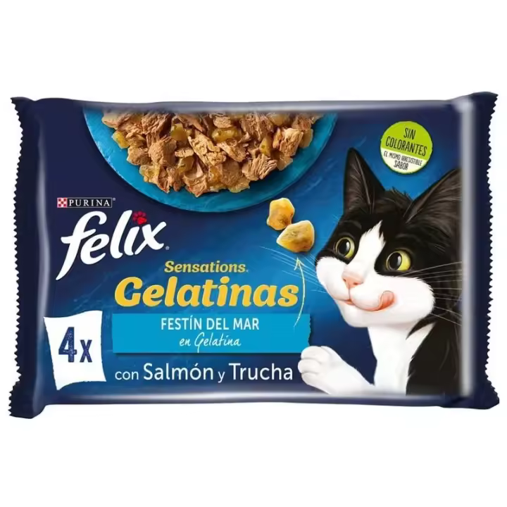 Felix Sensations Sobres En Gelatina Festín del Mar 4 X 85Gr - 1