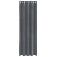 Cortinas Opacas vidaXL con Ojales 2 pcs de Terciopelo Gris Claro - details 2