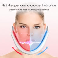 Masajeador Facial EMS Levantador De Pecho Doble V Con Luz Roja Y Azul LED Dispositivo De Cuidado De La Piel Para Adelgazamiento Y Tonificación Facial - details 3