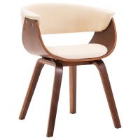 vidaXL Silla de comedor madera curvada y cuero sintético crema en color crema y marrón oscuro/negro y marrón claro/negro y marrón oscuro | cómodas modernas ergonómicas para comedor cocina salón hogar - details 0