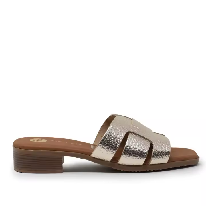 Sandalias planas de Mujer TINA KIZ 5600 CHAMPAN PALA ENGARZADA CHAMPANG 35148 25V - 1