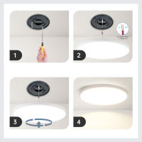 Lámpara De Techo LED Ultra Delgada 30W Moderna Para Sala De Estar Dormitorio Cocina 220V Color Negro Control Remoto Dimmer - details 6