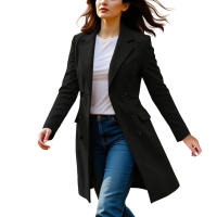 Nueva Chaqueta De Mujer De Invierno Con Manga Larga Y Cuello En V A-line Fashion Chaqueta De Trench Para Otoño Y Invierno - details 11