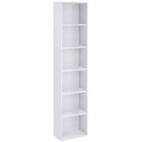 Estantería Escandinava 6 Estantes Blanco, Ideal para Salón, Estudio, Oficina, Dormitorio, Diseño Moderno y Funcional, 40x24x178,5 cm - details 0