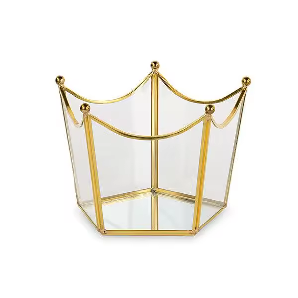 Cupid & Co. Crown Candelabros H 110 Mm D 155 Mm Oro Cristal - 1