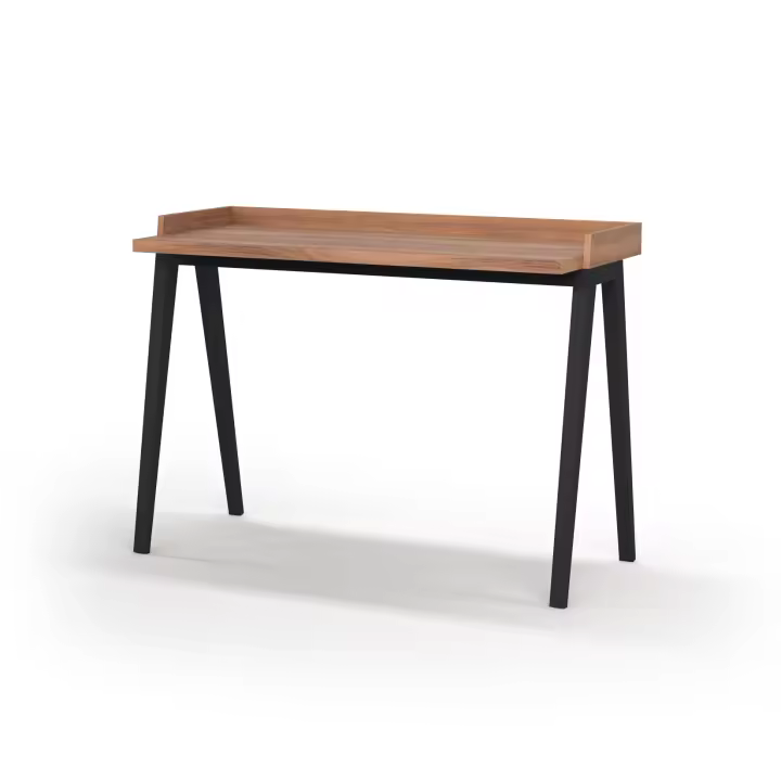 Herdasa, mesa de estudio modelo BERLIN 625, en melamina color nogal y patas lacadas. - 1