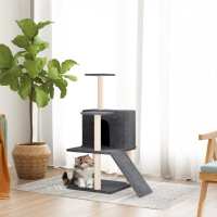 vidaXL Rascador para gatos con postes de sisal 82 cm Color Crema,  Gris claro,  Gris oscuro y mas - details 2