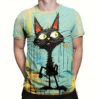 Camiseta De Verano Para Hombre Estampado Animal Divertido Camiseta De Cuello Redondo Estilo Hip Hop Ropa Casual Trend Streetwear Harajuku Talla Grande - details 7