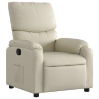 vidaXL Sillón reclinable de cuero sintético Negro, Crema, Marrón Sillon Dormitorio Sillon Comodos Silla Relax Sillón Sofá - details 1