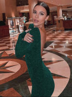 Vestido Midi De Encaje Mozision Para Mujer Con Espalda Descubierta Y Aros Elegante Y Sexy De Manga Larga Bodycon Para Fiesta - details 5