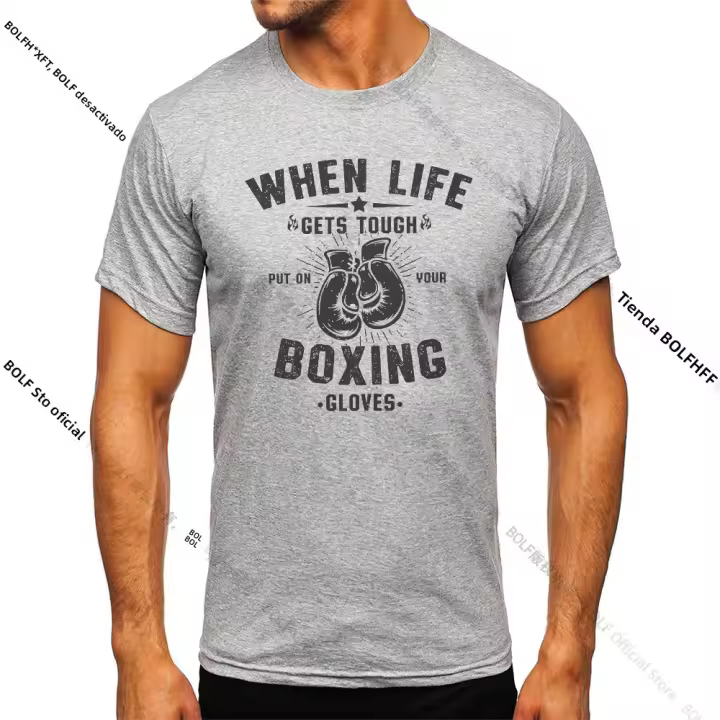 Camiseta De Boxeo Para Hombres Vintage Impresión 100% Algodón Clásica Deportiva Para Hombres Y Mujeres Sportswear Tops - 1