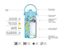 PORCHEDDU Botella Termo de Agua para Niños de Acero Inoxidable 350ml (20 Diseños) mantiene El Frio y el color- Térmica Reutilizable | Sin BPA | Keeps 24H Frio / 12H Caliente | Termo y Hermética - Doble Pantalla a Prueba de Fugas (TK350 1099 F6 D7) - details 5