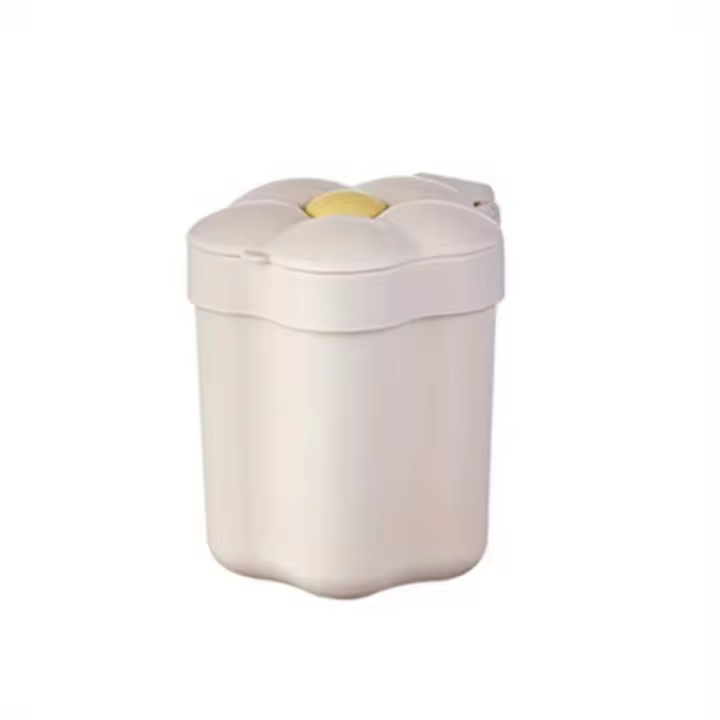Basura De Escritorio En Forma De Flor 1pc Mini Bote De Basura Para El Hogar Y Dormitorio Para El Baño Y Uso Diario - 1