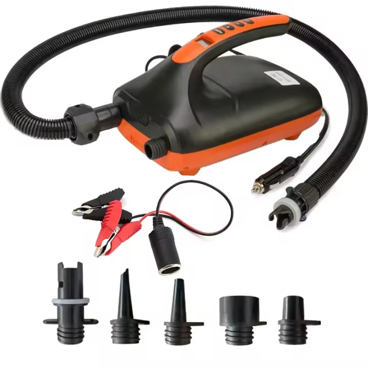 Bomba de aire eléctrica para barco SUP, dispositivo inteligente de doble etapa para tabla de Paddle al aire libre, 12V, 16/20 PSI bomba de aire eléctrica SUP - 1