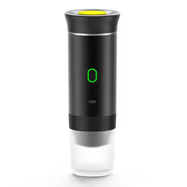 Cafetera espresso portátil, cafetera eléctrica, inalámbrica, autocalentable, máquina de café expreso de viaje, 60 ml, para café molido, cápsula Nespresso, camping, coche, caravana, senderismo, oficina - 1