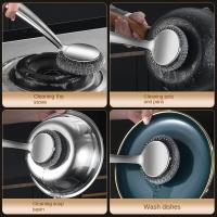 Cepillo De Limpieza Para Olla De Acero Inoxidable 304 Con Mango Longitudinal Desmontable Para Uso Doméstico Y Cocina - details 3