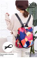 Mochila De Moda Para Mujer En Tela Oxford Impermeable Con Gran Capacidad Para Escuela Y Viajes Bolsa De Hombro Con Estampado Florido - details 2