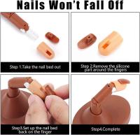 Dedos de práctica de uñas para uñas acrílicas, dedos falsos ajustables con base acrílica 100 piezas - details 3