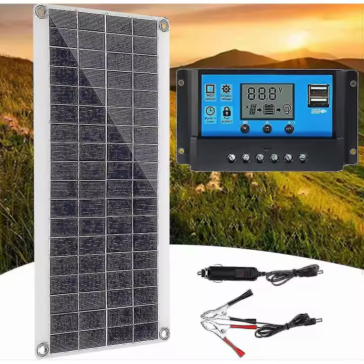 300w 12v Solar Panel, Solar Panel Kit, Battery Charger Kit With 60a Solar Charge Controller For Rv - 1