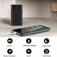 Cámara Digital HD 4K Con WiFi Mini Cámara De Vigilancia Nocturna Grabadora De Vídeo Y Audio Con Batería De 5000mAh Portátil Como Power Bank - details 0