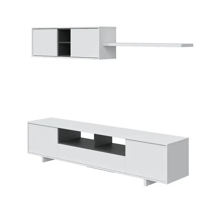 Meimon Conjunto de Salón Belus – Elegancia y Funcionalidad en tu Hogar, mueble de salón moderno, conjunto de TV con almacenamiento, diseño minimalista, pack Mueble de Televisión, Módulo Superior, Estante de Colgar - 1
