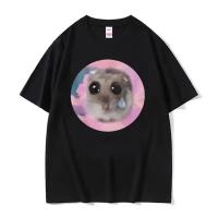 Camiseta De Moda Vintage Kawaii Triste De Hamster Divertida Para Hombres Y Mujeres Verano Casual Oversize Streetwear Polyester - details 13