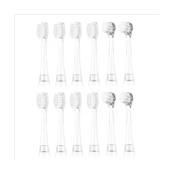 Seago-cepillo de dientes eléctrico sónico para niños, 12 piezas, con batería, resistente al agua, IPX7, reemplazable, Dupont - 1