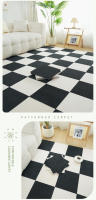 Alfombra cuadrada de empalme de adsorción estilo MUJI popular para dormitorio, lavable, antideslizante, autoadhesiva, de color sólido. - details 4