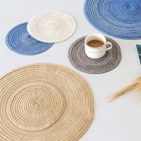 2/4Pcs Tapetes De Mesa Redondos Tejidos De Ramia Antideslizantes Tapetes Para Comedor Placemats Ecológicos Resistentes Al Calor Para Vajilla Tazas Y Copas Suministros De Cocina - details 7