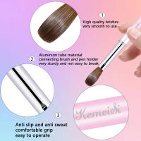 Cepillo De Uñas De Acrílico Kolinsky De Calidad Superior Con Mango De Madera Herramienta De Dibujo Y Manicura Tamaño 8-16 Para Arte De Uñas - details 1