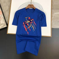 Camiseta Estampada De Patines De Color Spray Primavera Verano Moda Unisex Cuello Redondo Manga Corta Estilo Coreano Top Tees Para Mujer Y Hombre - details 6
