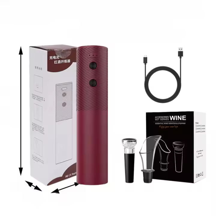 Juego De Vino Tinto Con Abrebotellas Eléctrico Inalámbrico Y Sellador De Vino Automático Decantador Barra Cocina Productos - 1
