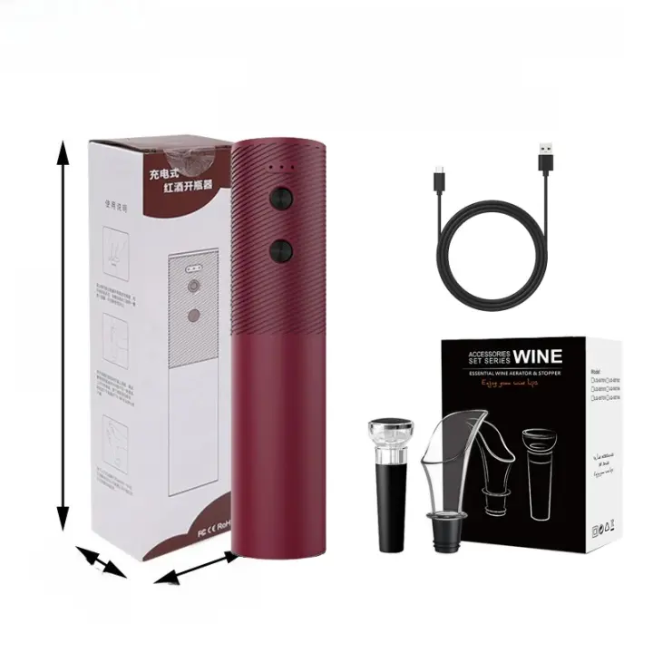 Juego De Vino Tinto Con Abrebotellas Eléctrico Inalámbrico Y Sellador De Vino Automático Decantador Barra Cocina Productos - 1