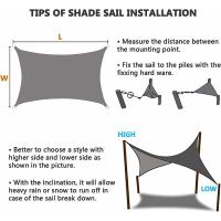Toldo Vela de Sombra, Lona Rectangular de Protección Solar, Toldo para Coche Resistente a los Rayos UV con Cuerda y Lazos para Jardín, Terraza, Balcón, Camping, Pérgola, Verde (2x2m) - details 1