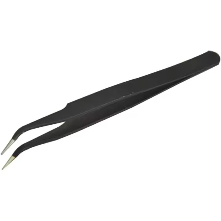 Pinzas negras para uñas y pestañas, ideales para decoraciones y extensiones - Herramientas para detalles precisos, pequeños y delicados - 1