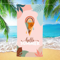 Toalla de playa de terciopelo de doble cara de 80 x 160 cm con diseño de helado, de secado rápido, con estampado de microfibra. - details 9