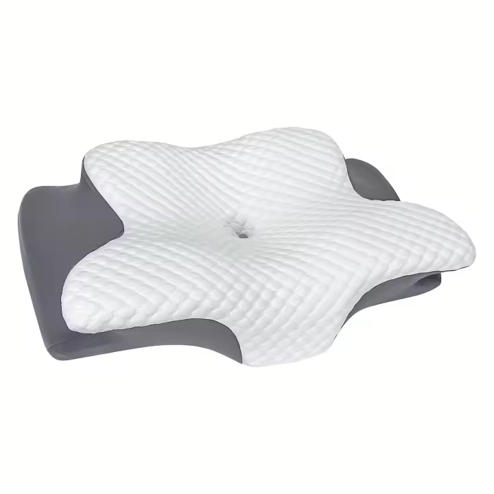Almohada De Memoria Espuma Ergonómica Para El Cuello Alivio Del Dolor De Cuello Soporte Para Durmientes De Lado Y Espalda Regalo De Ropa De Cama Gris - 1