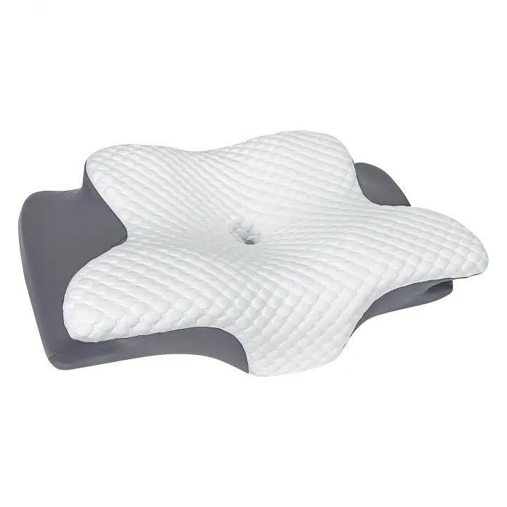 Almohada De Memoria Espuma Ergonómica Para El Cuello Alivio Del Dolor De Cuello Soporte Para Durmientes De Lado Y Espalda Regalo De Ropa De Cama Gris - 1