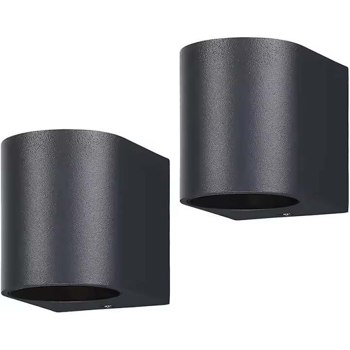 Apliques de pared para exterior, paquete de 2, gris antracita, luces de pared para exteriores, eléctricas, impermeables, de Alnium, para jardín, con alimentación de red. - 1