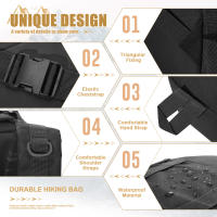 Mochila Táctica De 50L Para Hombres Mochila De Supervivencia Al Aire Libre Con Sistema Molle Bolsa Removible De Caza Mochila De Asalto 3P EDC - details 1