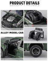 Coche De Modelismo Tundra Escala 1:24 Metal Con Puertas Abatibles Luz Y Sonido Vehículo Off-Road Para Niños Regalos Decoración - details 11
