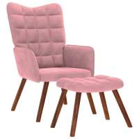 vidaXL Sillón de relax con reposapiés terciopelo rojo tinto en color Rojo vino tinto/Crema/Verde claro y más - details 9