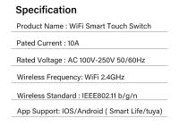 Interruptor Inteligente WiFi Aubess TUYA Para USA Sin Cable Neutro/O Con Cable Neutro 120 Tipo Panel De Pared Táctil Compatible Con Alexa Google Home - details 7