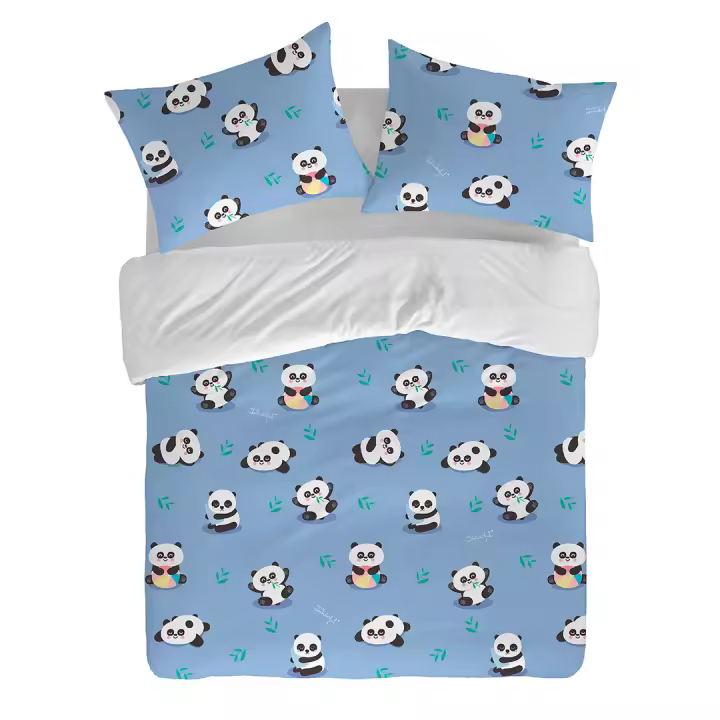 MR. WONDERFUL - Funda nórdica PANDAS 100% algodón 144 hilos, ropa de cama.Disponible para cama de 90 cm (155x220 cm), 135 cm (220x220 cm), 150 cm (240x220 cm), 180 cm (260x240 cm). Fabricado en España) - 1