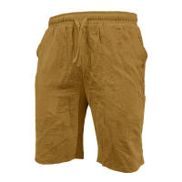 Shorts De Verano Para Hombre Algodón Ligero Con Cintura Elástica Estilo Casual Color Sólido Para Deporte Y Playa - details 7