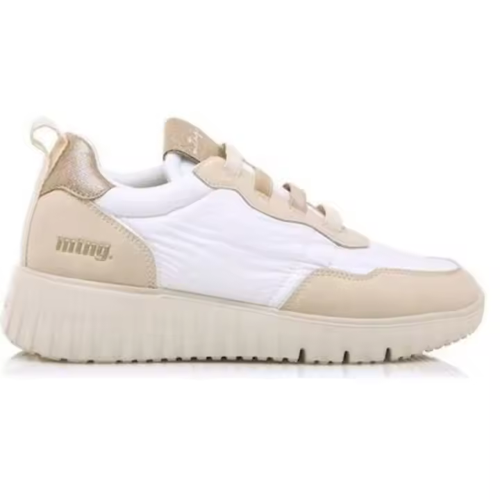 Mustang - Zapatillas para Mujer - Blanco y Arena - Plataforma con Plantilla Extraíble - 1