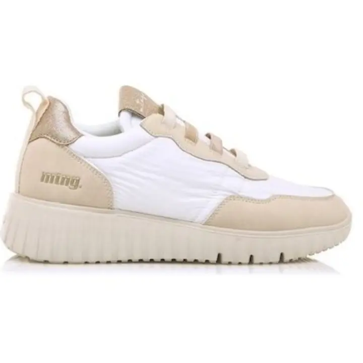 Mustang - Zapatillas para Mujer - Blanco y Arena - Plataforma con Plantilla Extraíble - 1