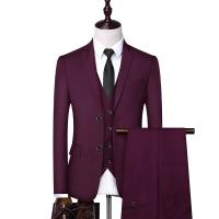 Traje Formal Para Hombre S-6XL Con Chaleco Y Pantalones Traje De Novia Elegante Para Trabajo Y Oficina En Color Sólido Talla Slim Material Poliéster Y Viscosa - details 3