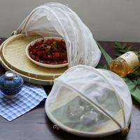Cesta De Alimentos De Bambú Para Picnic Cubierta Malla Antipolvo Almacenamiento Ecológico Para Verduras Frutas Pan - details 2