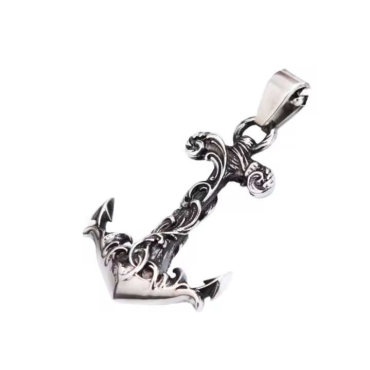 Collar De Anclaje Nórdico Vikingo Vintage Punke Hip Hop 316L Acero Inoxidable Amuleto Para Hombres Y Mujeres Joyería Moda - 1